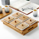 Wooden & Porcelain Serving Platter - 6 Pieces
